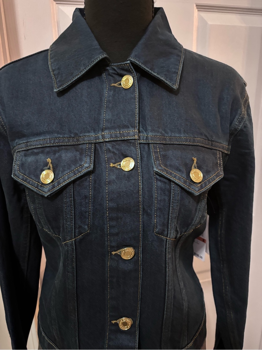 Michael Kors Women’s Vintage Dark Blue Denim Jacket - Y2K - Picture 4 of 12